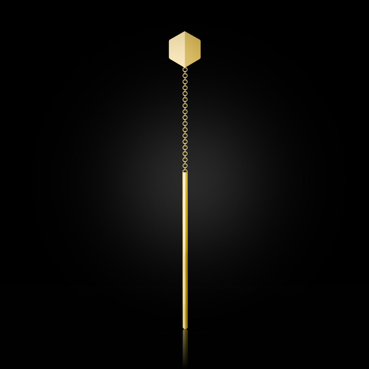 Empower You Single Threader Earrings in Bravura Yellow Gold – handcrafted fine jewelry embodying courage, presence, and refined power. Sustainable gold jewelry, ethical jewelry, handcrafted artisan jewelry, fine jewelry, high-end jewelry, and ethical luxury. A powerful design from sustainable jewelry brands and a unique jewelry gift in yellow gold.